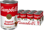 Campbell's Condensed Cream of Mushroom Soup, 10.5 oz Can (12 Pack)
