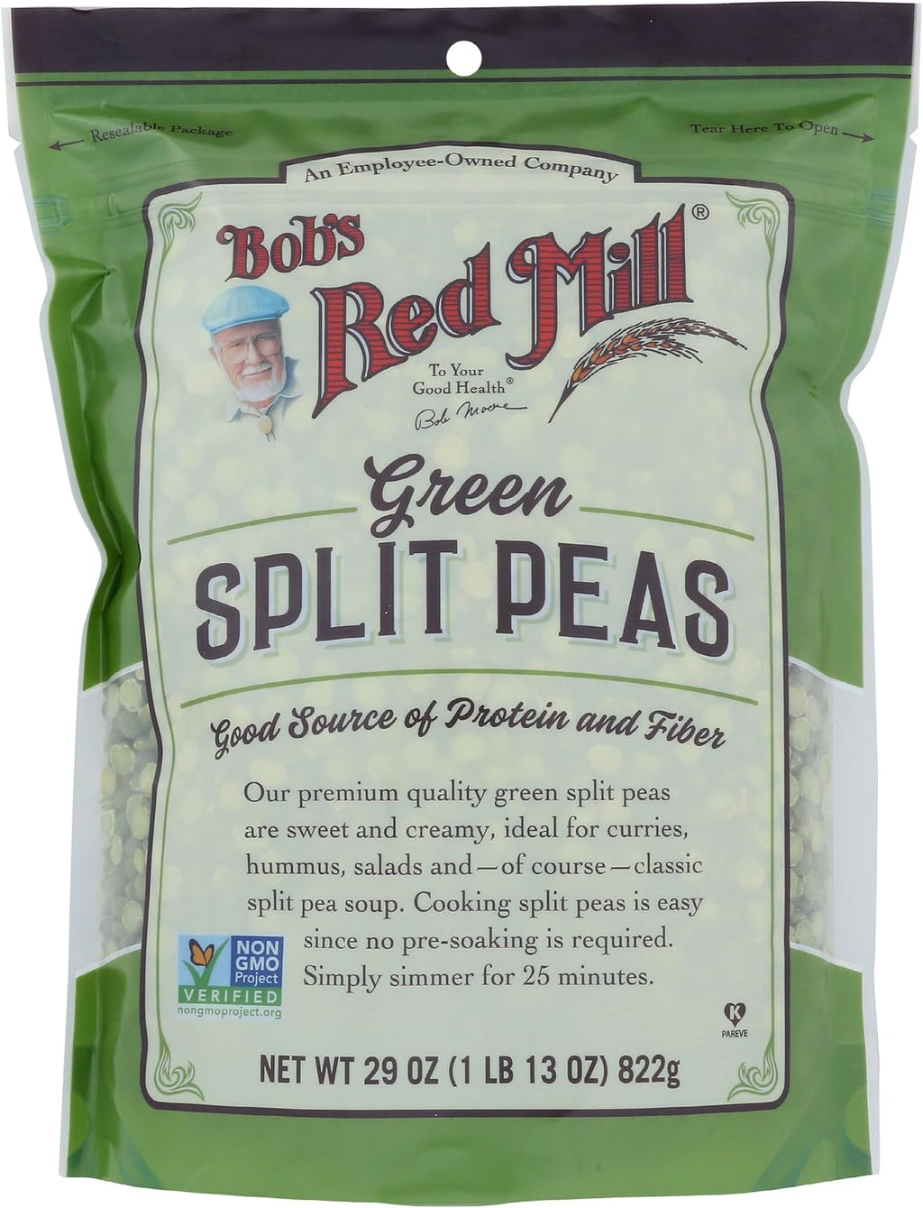 Bob's Red Mill Green Split Peas, 29 oz (Pack of 1)