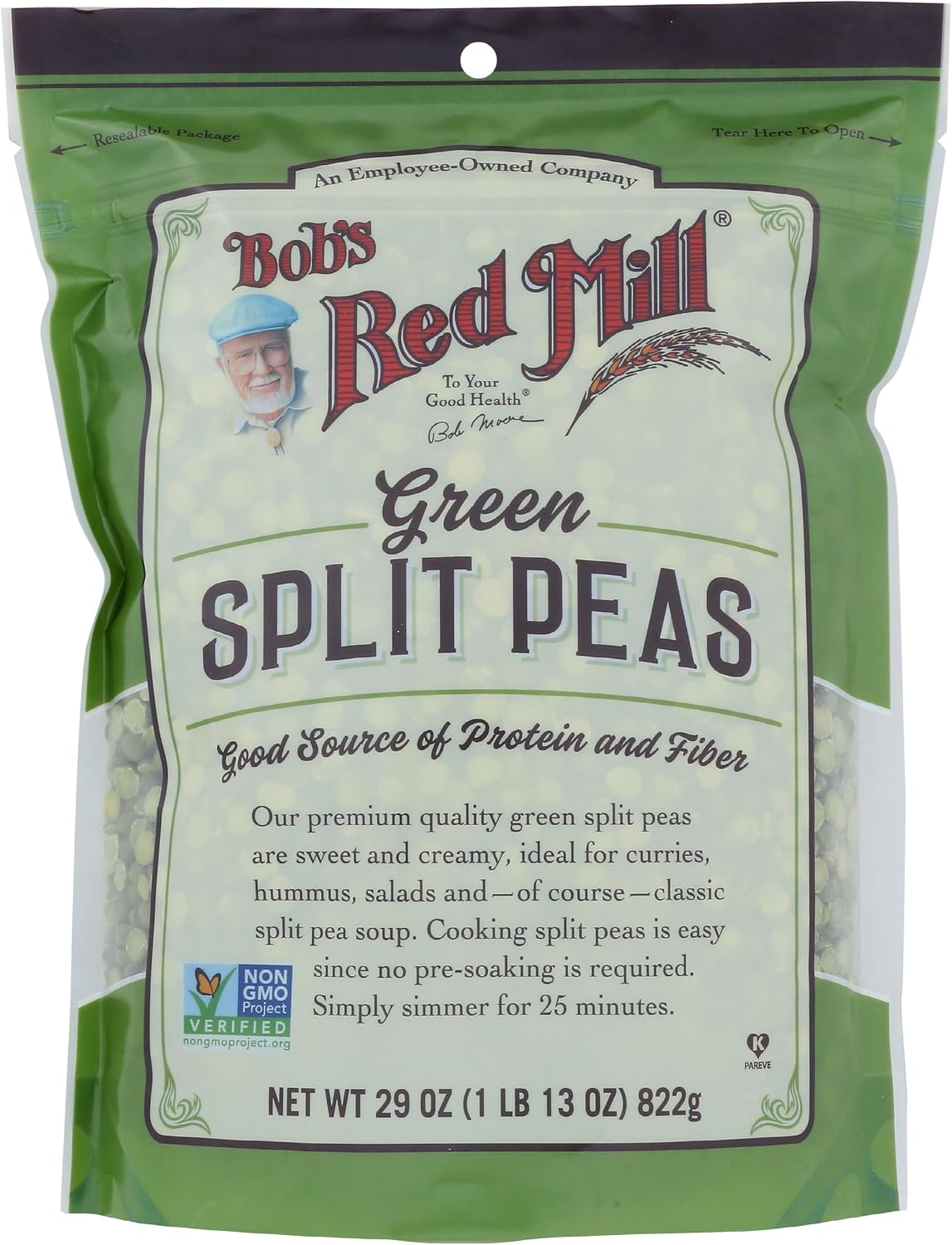 Bob's Red Mill Green Split Peas, 29 oz (Pack of 1)