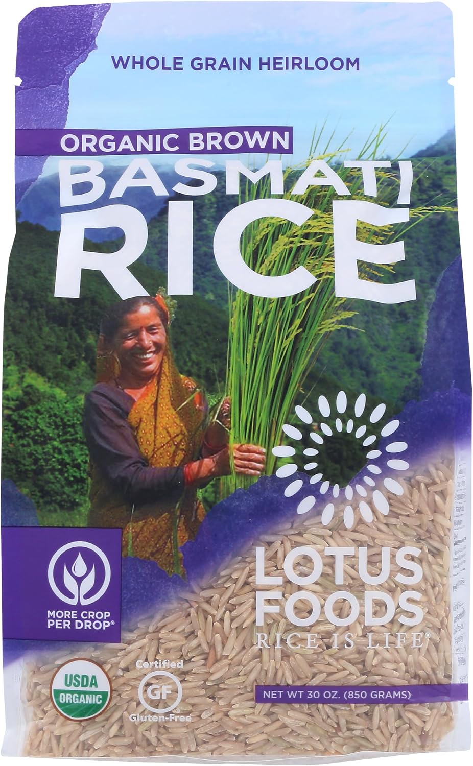LOTUS FOODS Organic Brown Basmati Rice, 30 OZ