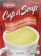 SOUP SECRETS Lipton Cup-a-Soup Instant Soup For a Warm Cup of Soup Cream of Chicken Only 70 Calories Per Serving, 4 Count (12 Pack)