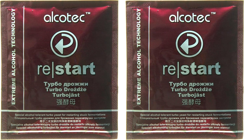 Alcotec ReStart Turbo Yeast | Super Yeast Designed For Stuck Fermentation | Wine Yeast for Wine Making | (Pack of 2)