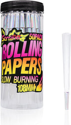50 PACK Clear Pre Rolled Cones| King Size Rolling Paper Cone 108 MM