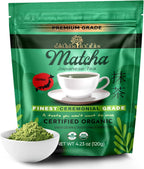 Golden Herbs Matcha Superior Ceremonial Blend Green Tea Powder from Uji, Kyoto, USDA Organic, Gluten-Free Vegan, 100% Pure Unsweetened, No Additivesm, Resealable Freshness Pouch (120 Grams, 4.23 OZ)