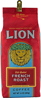 LION French Coffee, Whole Bean, 10 Ounce