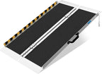 Portable Wheelchair Ramp 4FT, Non-Slip Aluminum Folding Handicap Ramp for Home Steps, 600LBS Capacity Threshold Ramp for Doorways, Stairs, Scooters