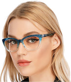 AQWANO Trendy Oversized Cat Eye Reading Glasses Women, Computer Blue Light Blocking Designer Readers Anti Uv/Glare/Eyestrain Magnifying Eyeglasses, 0.0