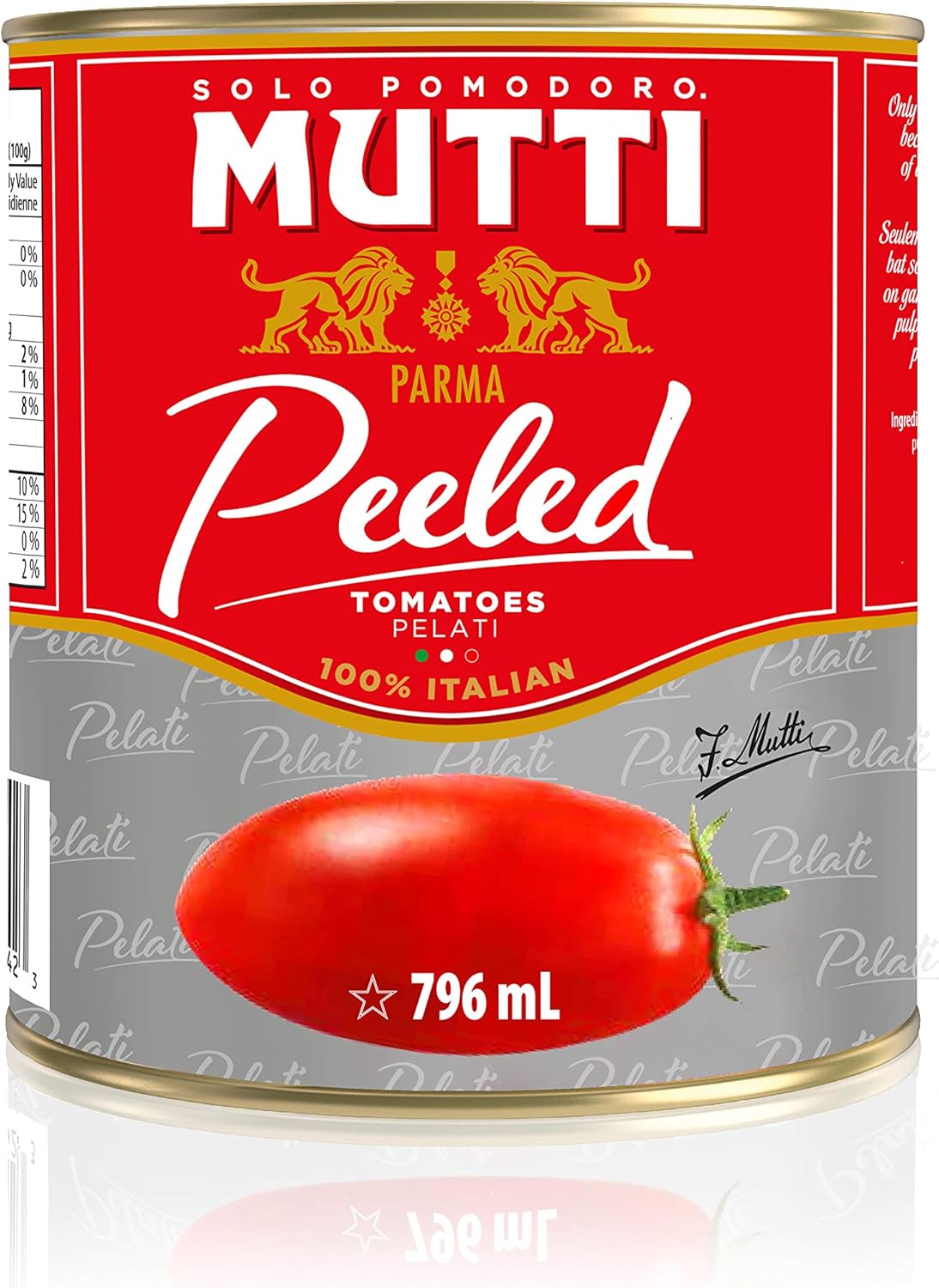 Mutti Whole Peeled Tomatoes (Pelati), 28 oz. | 1 Pack | Italy’s #1 Brand of Tomatoes | Fresh Taste for Cooking | Canned Tomatoes | Vegan Friendly & Gluten Free | No Additives or Preservatives