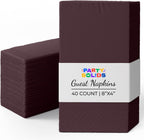 Party Solids Brown Dinner Napkins Disposable 8" x 4" Folded - 40 Pcs 2 Ply Brown Napkins Disposable Paper Guest Towels for Bathrooms, Dinners, Everyday Parties & Party Supplies