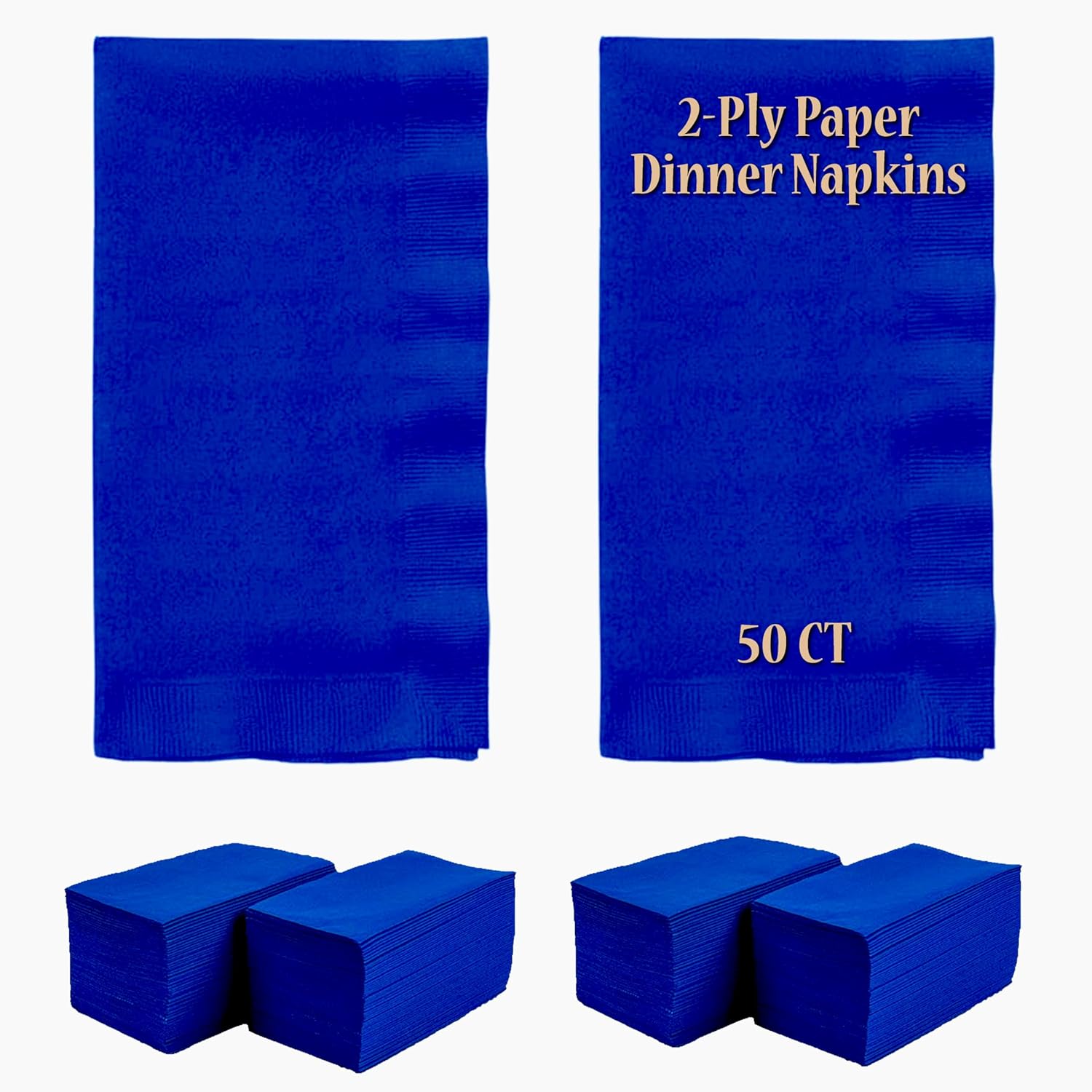 2 Ply Navy Blue Dinner Napkins - Pack of 50ct