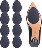 Non Slip Shoe Pads,Shoe Bottom Grip Anti Slip Silica Gel Self Adhesive Anti Slip Sole Protector for Heels (Black 8pcs)