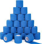 24 Pack Self Adhesive Cohesive Bandage Wrap, 2” x 5 Yards Blue Athletic Tape Pre Wrap Elastic Medical Tape Non Woven Bandage Rolls Vet Wrap for First Aid Medical, Sports, Knee, Ankle, Wrist Sprains