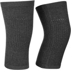 Healifty Wool Brace Pad Warm Cashmere Kneepad Thermal Leg Sleeve Non-slip Kneecap Kneelet For Women Men (Dark Grey)