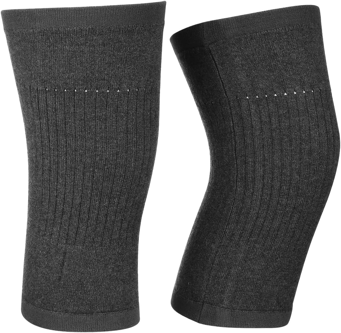 Healifty Wool Brace Pad Warm Cashmere Kneepad Thermal Leg Sleeve Non-slip Kneecap Kneelet For Women Men (Dark Grey)