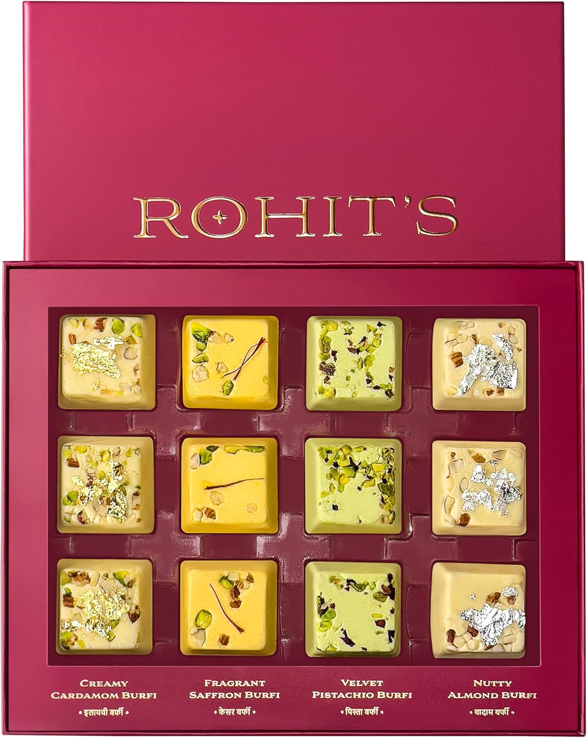 ROHIT’S Mithai - Gourmet Indian Sweet Gift Box, Low Glycemic Luxury Indulgence | High Protein & Prebiotic Fiber, No Added Sugar, Sweet Without Spikes | Premium Indian-Inspired Milk and Nut Truffles