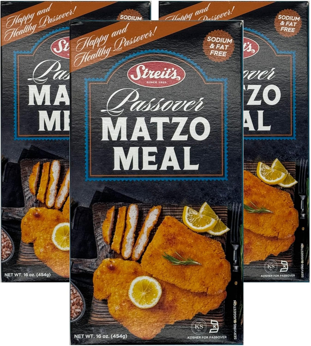 Streit's Passover Matzo Meal - Perfect Breadcrumb Substitute, Sodium Free, Fat Free, Non-GMO, Vegan, Dairy-Free, Kosher Certified, Family Owned (1lb, Pack of 3)
