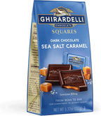 GHIRARDELLI Dark Chocolate Sea Salt Caramel SQUARES, 5.32 oz Bag Premium Individually Wrapped Chocolate Candy Rich Dark Chocolate with Caramel & Sea Salt Filling