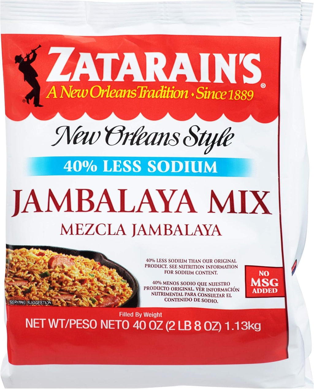 Zatarain's Reduced Sodium Jambalaya Mix, 40 oz