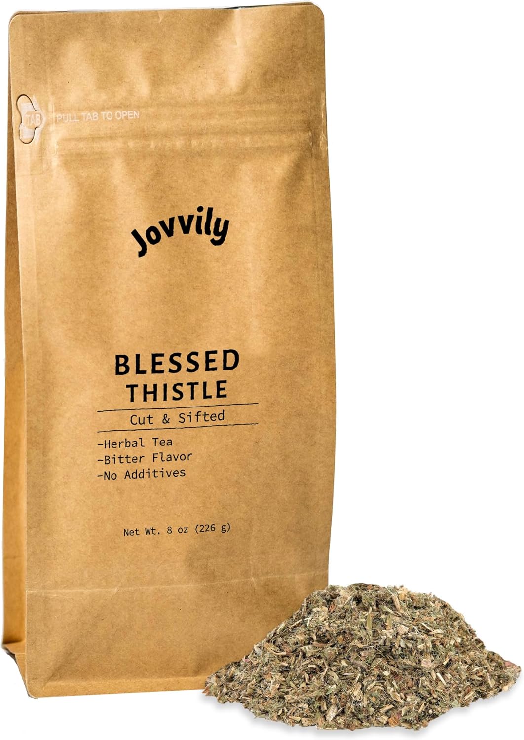 Jovvily Blessed Thistle Herb, 8 oz, Herbal Tea, Cut & Sifted