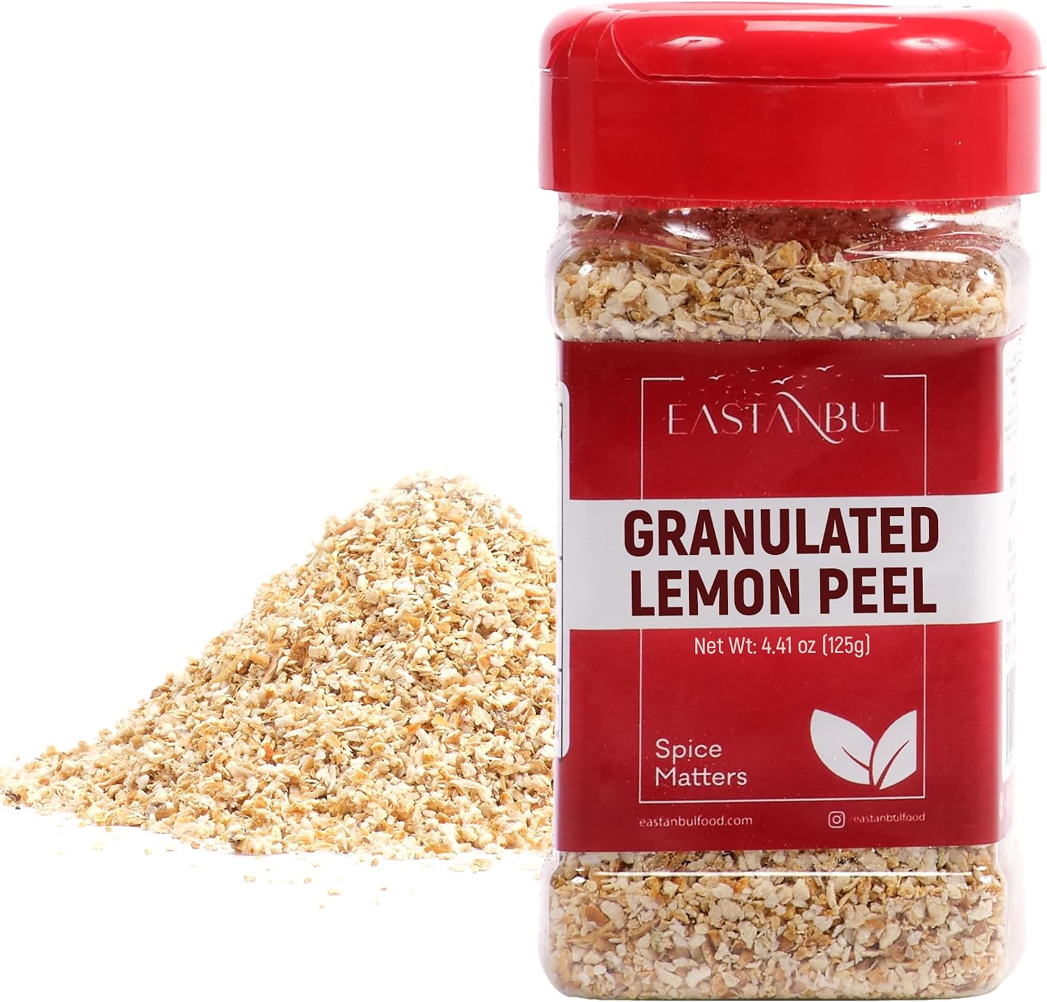 Eastanbul Lemon Peel, 4.41oz, Dried Lemon Peel for Baking, Cooking, Marinades, and Rubs, Perfect for Tea, Granulated, Citrus Spice, Mediterranean Spice, Gluten Free, No Preservatives