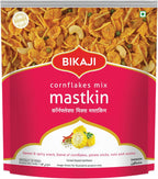 Bikaji Mastkin Cornflakes Mixture, 14.11 oz – Crunchy Savory Indian Snacks (Namkeen) – Traditional Roasted Corn Flakes with Cashew Nuts & Tangy Spices – Authentic Bikaneri Munchies for Tea-Time & Parties