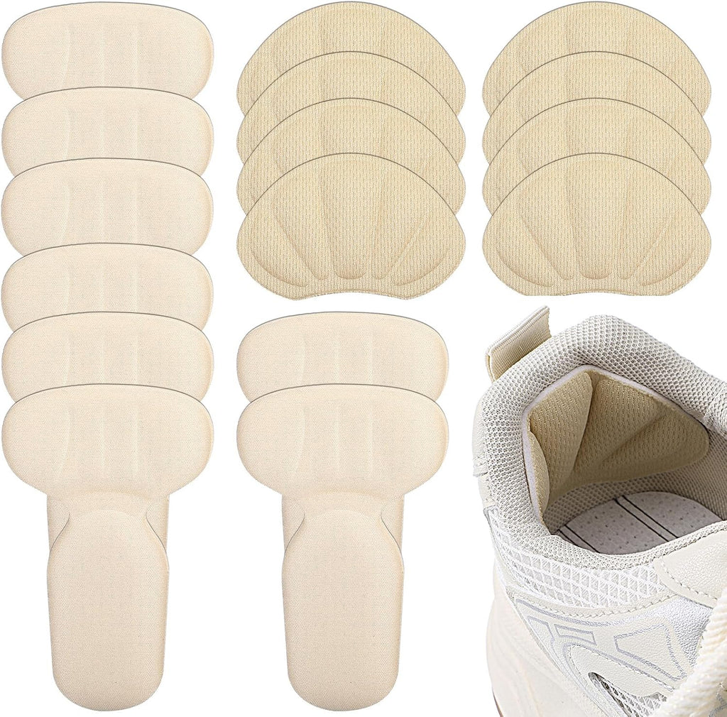 16 Pcs Heel Cushion Pads Adhesive Reusable Mesh Protectors Soft Anti Slip Guards Liners Comfort Back of Heel Grips Inserts for Women Men Loose Shoes Too Big Boots