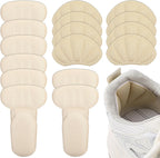 16 Pcs Heel Cushion Pads Adhesive Reusable Mesh Protectors Soft Anti Slip Guards Liners Comfort Back of Heel Grips Inserts for Women Men Loose Shoes Too Big Boots