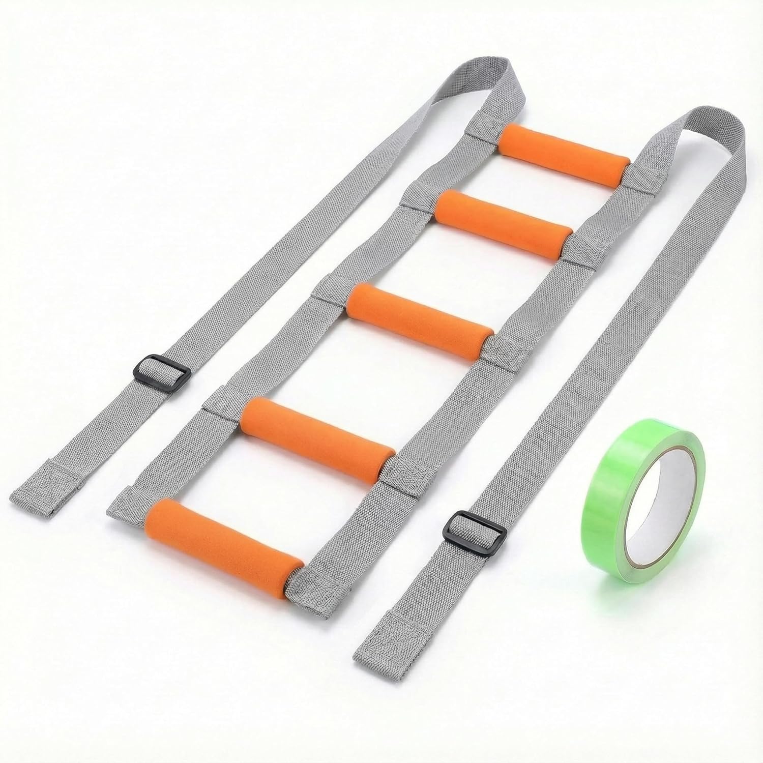 Bed Ladder Assist Device for Elderly to Sit Up - Pull Up Strap & Rope Handrail for Seniors, Handicap, Parkinsons, Surgery Recovery - Adjustable Mobility Aid with Soft Foam Handles & DIY Glow Tape
