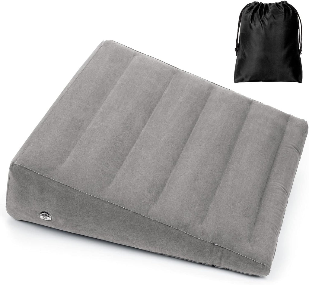 USHMA Inflatable Wedge Pillow for Sleeping, Portable Travel Wedge Pillow for Sitting in Bed, Inflatable Wedge Pillows for Travel, Blow Up Under Knee Pillow