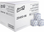 Genuine Joe Standard Bath Tissue Rolls, 2-Ply, 400 Sheets/Roll, 96/Carton, 3.15" x 4", White