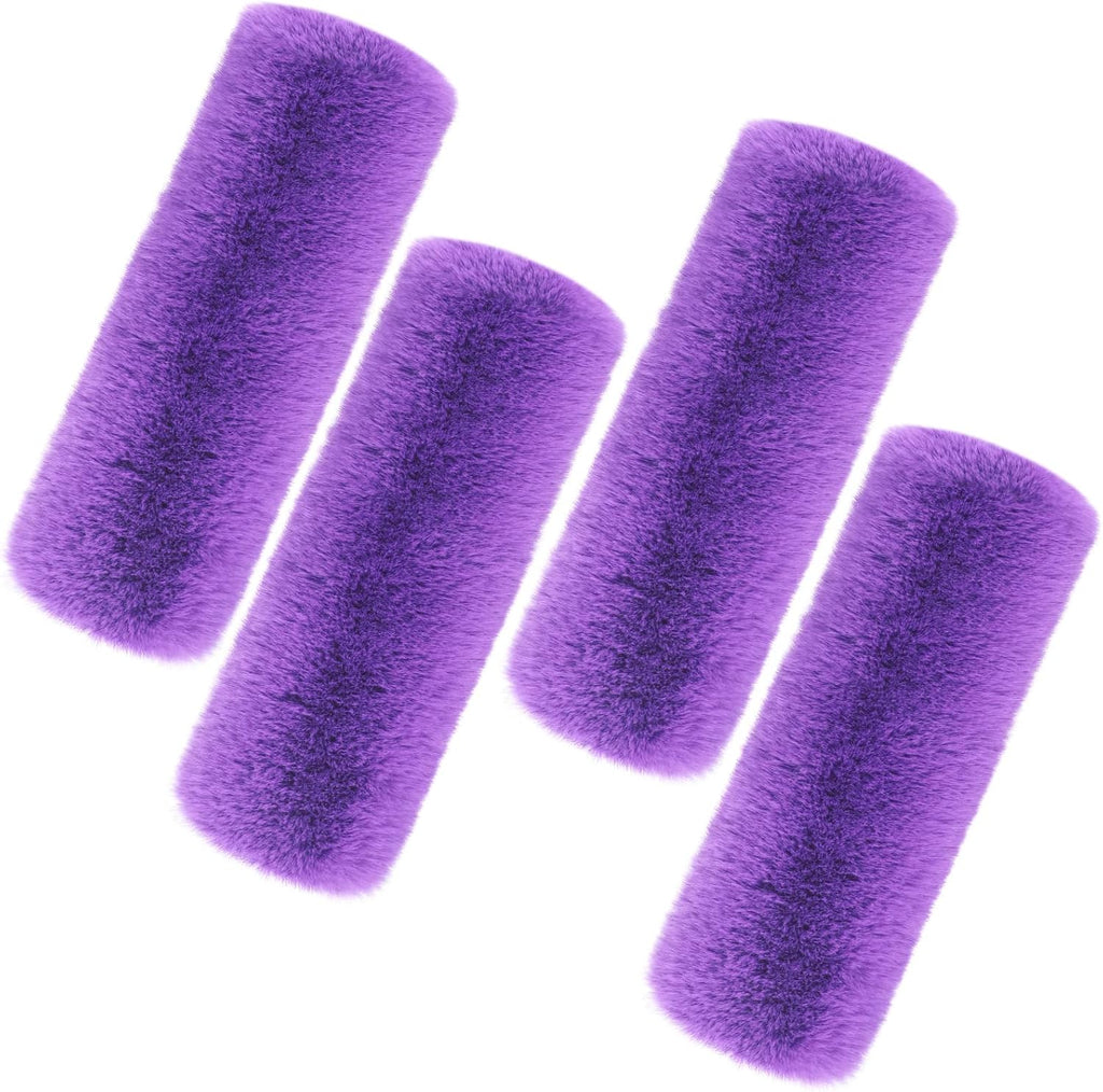 Boao 4 Pack Faux Sheepskin Car Seat Belt Pads Seatbelt Protector Soft Seat Belt Shoulder Strap Cover Comfort Harness Pad(Purple, 9.9 Inch)