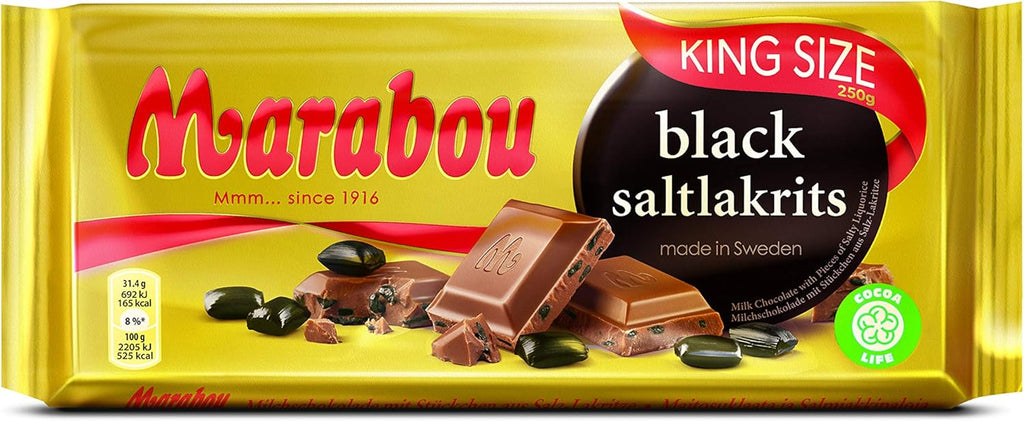 Marabou Black Salty Licorice King Size Chocolate Bar