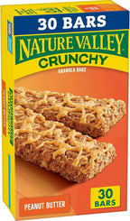 Nature Valley Crunchy Granola Bars, Peanut Butter, 30 Ct, 22.35 oz (15 Pouches)