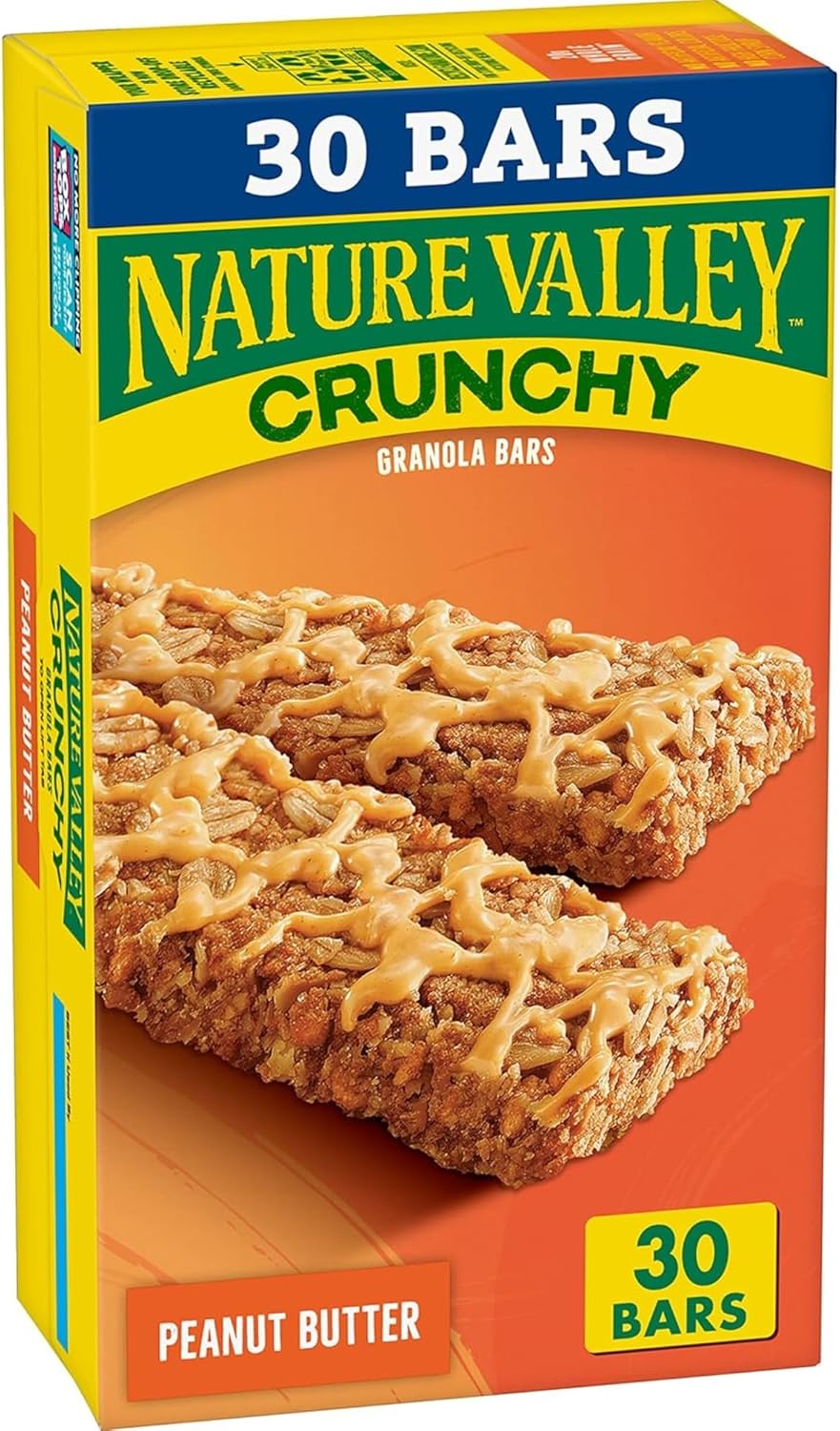 Nature Valley Crunchy Granola Bars, Peanut Butter, 30 Ct, 22.35 oz (15 Pouches)
