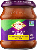 Patak’s Major Grey Chutney - Sweet & Mild Mango Chutney with Ginger & Aromatic Spices - Non-GMO, Vegan & Gluten-Free - Perfect for Chicken, Cheese Platters & Curry Sides - 12 oz (Pack of 1)