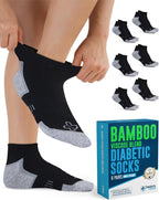 Doctor's Select Bamboo Viscose Diabetic Ankle Socks for Men & Women - 6 Pairs,Viscose Bamboo Socks Woman,Low Cut,Non Binding