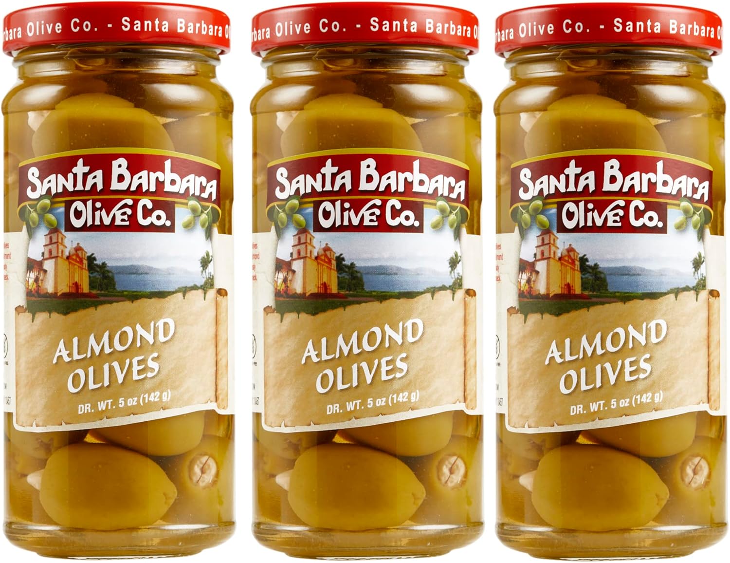 Santa Barbara 3pk Almond Stuffed Olives 5oz