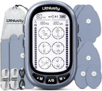 TENS Unit Muscle Stimulator for Pain Relief Therapy–Dual Channel 24 Modes TENS Machine&EMS Muscle Stimulator,Upgraded Large Screen Portable Muscle Stimulator for Back,Shoulder,& Neck Pain with 10 Pads
