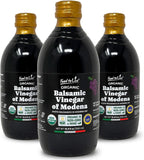 Food To Live Organic Balsamic Vinegar of Modena, 500 ml – Italian, Unfiltered, Unpasteurized, Aceto Balsamico di Modena IGP, Non-GMO, Vegan (Pack of 3)