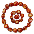 Amazing Gemstone Red Jasper Crystal Runes Set of 25 Engraved Rune Stones with Runes Book PDF