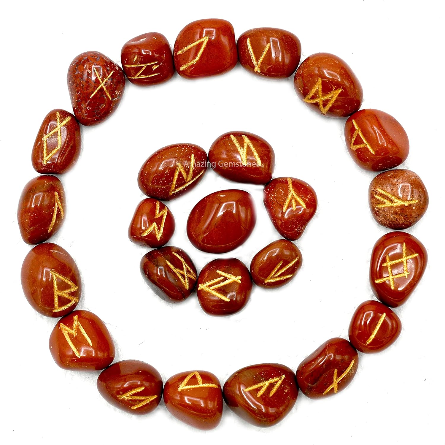 Amazing Gemstone Red Jasper Crystal Runes Set of 25 Engraved Rune Stones with Runes Book PDF