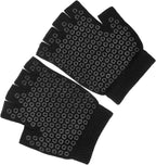 Healifty Yoga Gloves for Women, Fingerless Anti-Slip Workout Gloves with Sweat Absorption, Breathable Fitness Hand Protector for Pilates and Outdoor Sports, 1 Pair Black