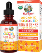 MaryRuth Organics Vitamin D3 | Vitamin K2 | Vitamin D3 K2 Drops | K2 D3 Vitamin Liquid Supplement for Toddlers | Kids Supplement for Calcium Absorption Strong Bones | Vegan | Gluten Free | 1 Fl Oz