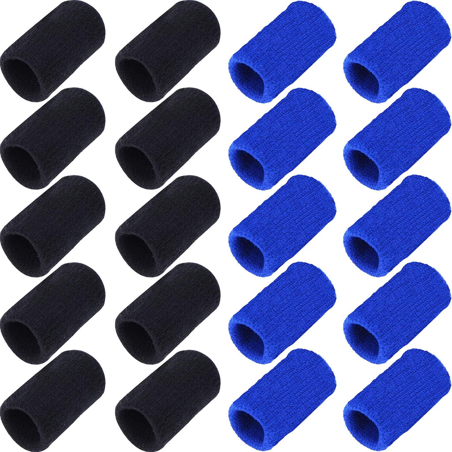 20 Pieces Finger Sleeves Thumb Splint Braces Support Elastic Compression Braces Stretchy Finger Protector for Relieving Pain Calluses Arthritis Knuckle Sports Aid