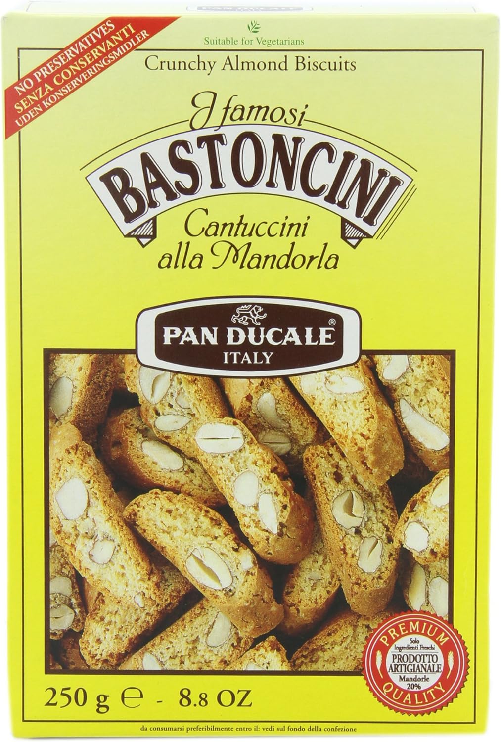 Pan Ducale Bastoncini Almond Biscotti, 8.8-Ounce Boxes (Pack of 6)