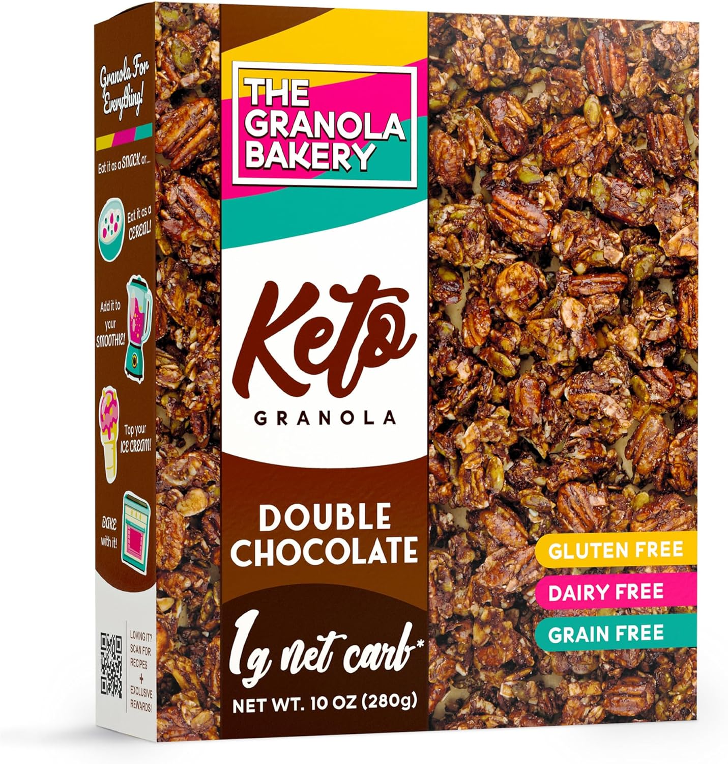 TGB Chocolate Keto Granola | 1g Net Carb Cereal | Gluten Free Low Carb Nut Snack, 10 Ounces