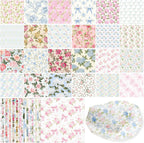Tenceur 48 Pack 24 Style Assorted Floral Decoupage Napkins Decorative Toile Tissue Paper Pretty Flower Cocktail Napkin for Crafting DIY Spring Easter Wedding Party, Each Unfolded 13 Inch