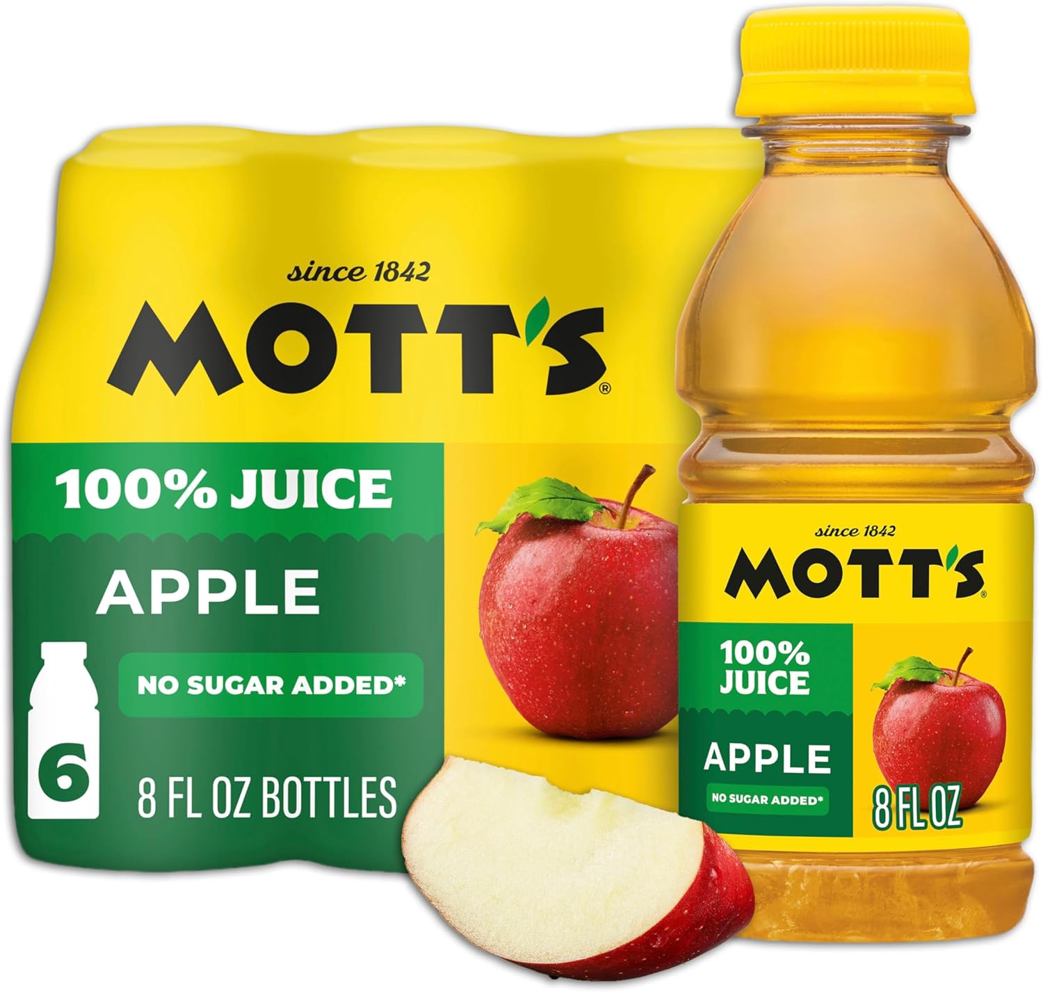 Mott's 100% Original Apple Juice, 8 fl oz bottles, 6 pack