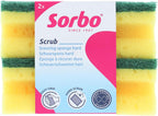 Sorbo Extra Large Scouring Sponges, Extra Strong Cleaning sponges for deep Cleaning, Pack of 2 Long Lasting sponges with Easy Grip Shape for Comfort When in use