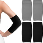 Vicenpal 2 Pairs Tattoo Cover up Sleeve Forearm Arm Sleeves for Women Men Compression Tattoo Upper Arm Cover(Gray, Black)